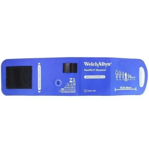 Braçadeira Reutilizável FlexiPort Adulto Pequeno Tamanho 10 (20–26 cm) para Monitor ABPM Welch Allyn